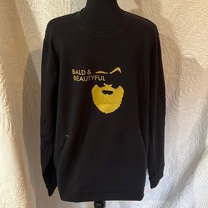 Bald & Beautyful crew neck sweatshirt with pockets, beard logo, various sizes